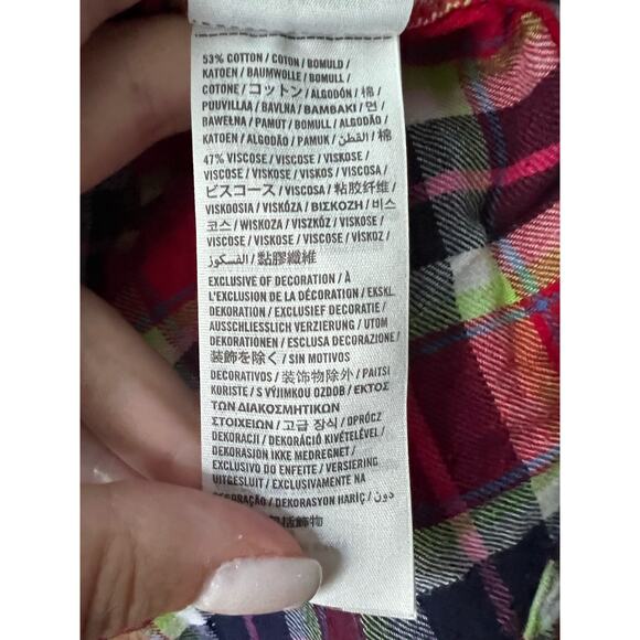 Abercrombie & Fitch Women's Check Button Up Shirt Long Sleeve Multicolor SZ XS - Picture 6 of 8